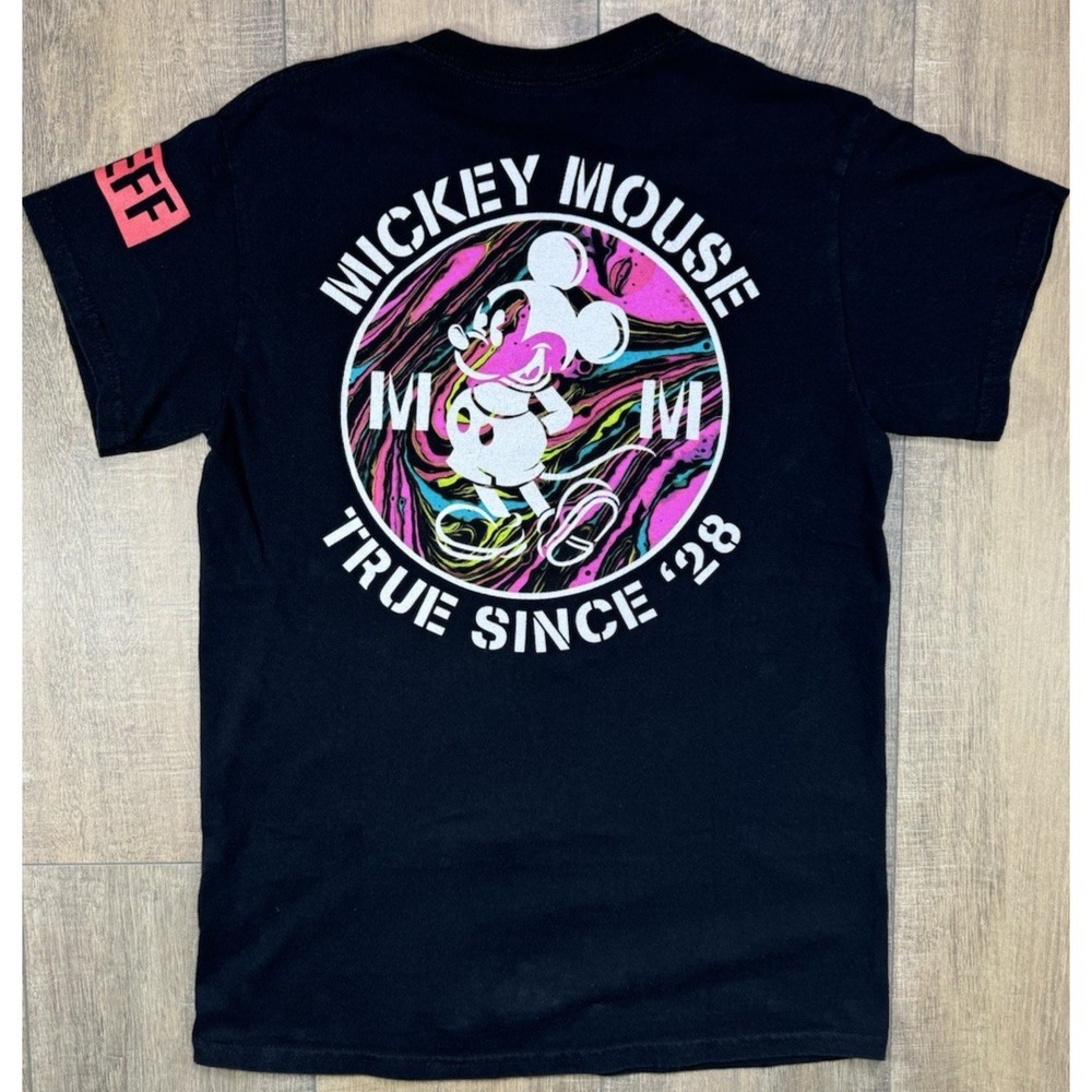 Mens NEFF x Disney Mickey Mouse Black Graphic T Shirt Sz Small GC